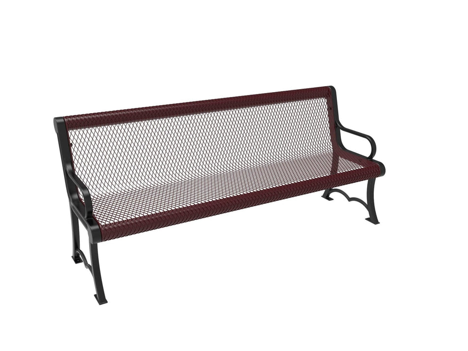 Austin Park Bench - Diamond Pattern - Crowd Control Warehouse