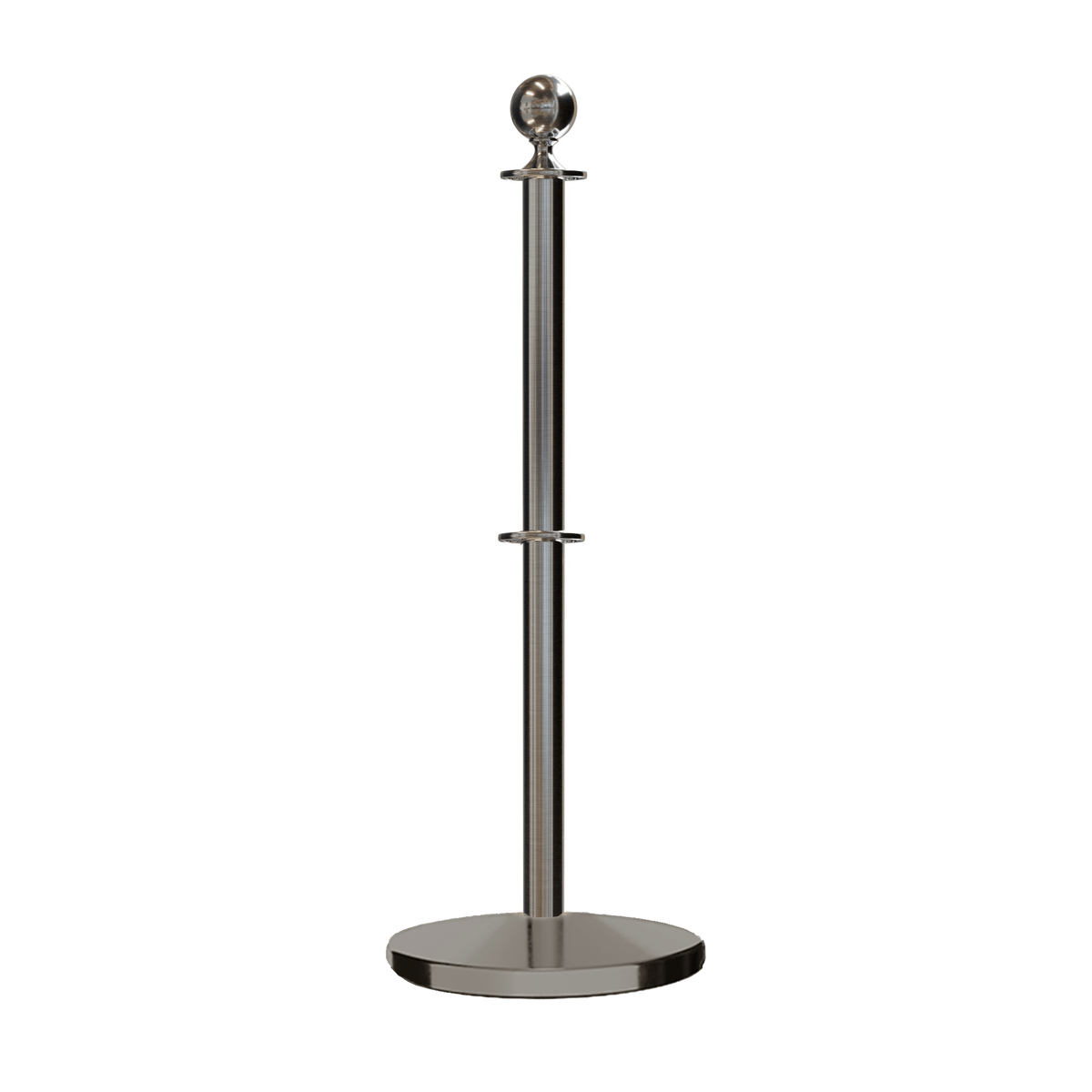 Ball Top Dual Rope Stanchion with Cast Iron Base - Montour Line CILineD - Crowd Control Warehouse