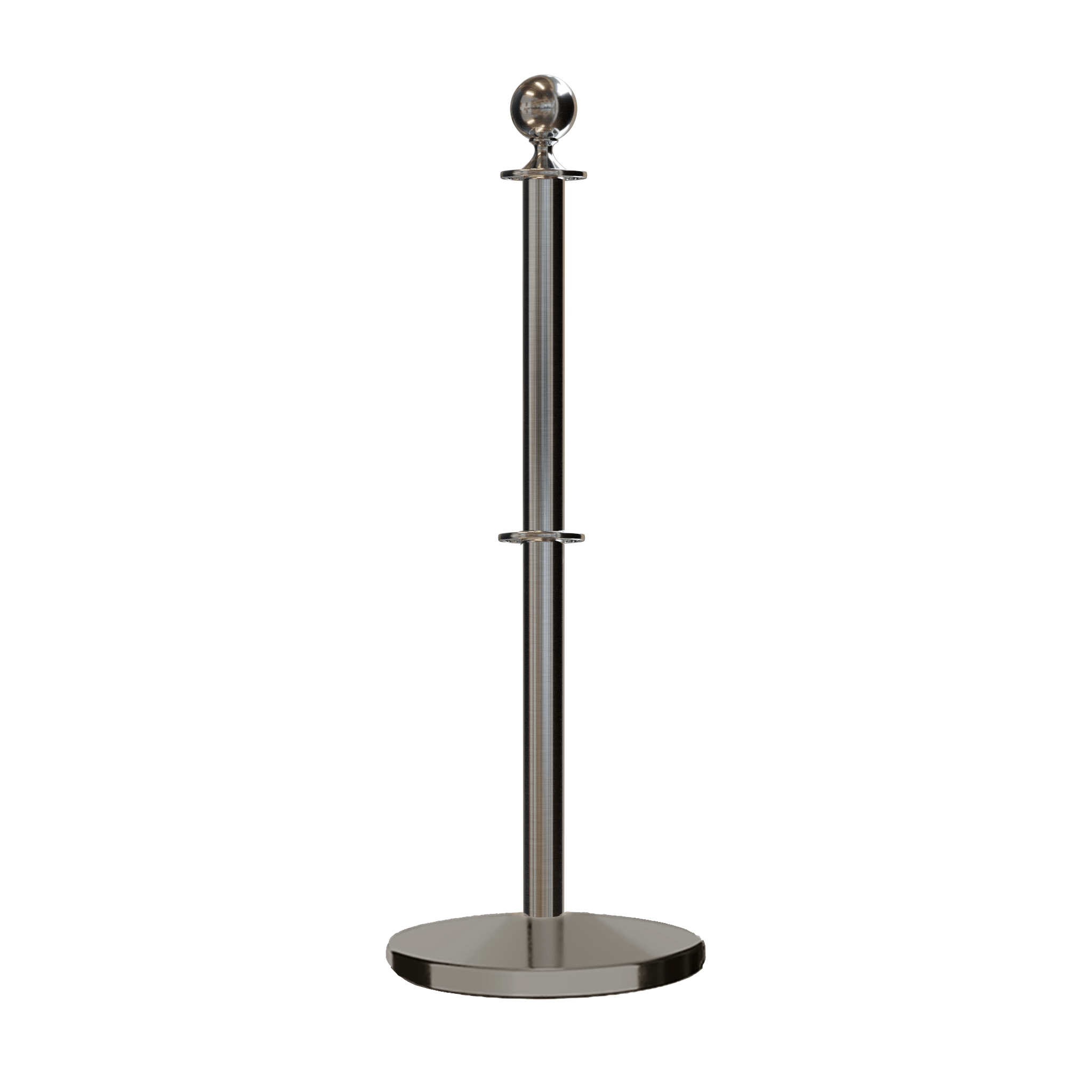 Ball Top Dual Rope Stanchion with Cast Iron Base - Montour Line CILineD - Crowd Control Warehouse