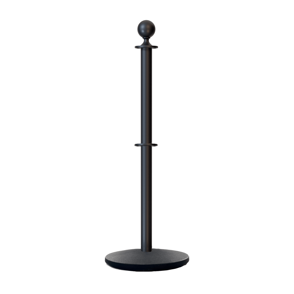 Ball Top Dual Rope Stanchion with Cast Iron Base - Montour Line CILineD - Crowd Control Warehouse