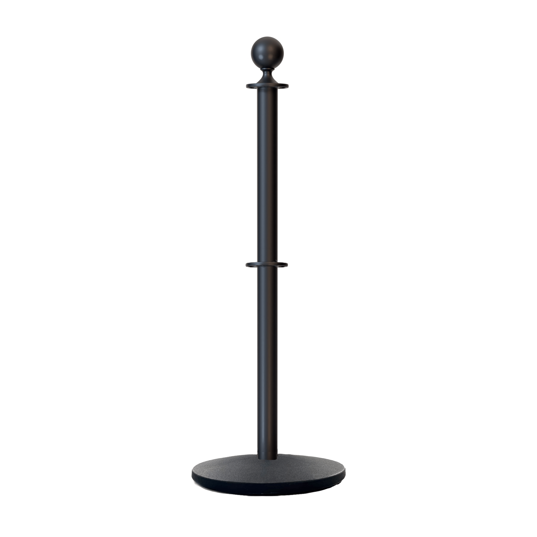 Ball Top Dual Rope Stanchion with Cast Iron Base - Montour Line CILineD - Crowd Control Warehouse
