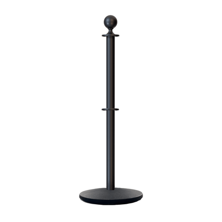 Ball Top Dual Rope Stanchion with Cast Iron Base - Montour Line CILineD - Crowd Control Warehouse