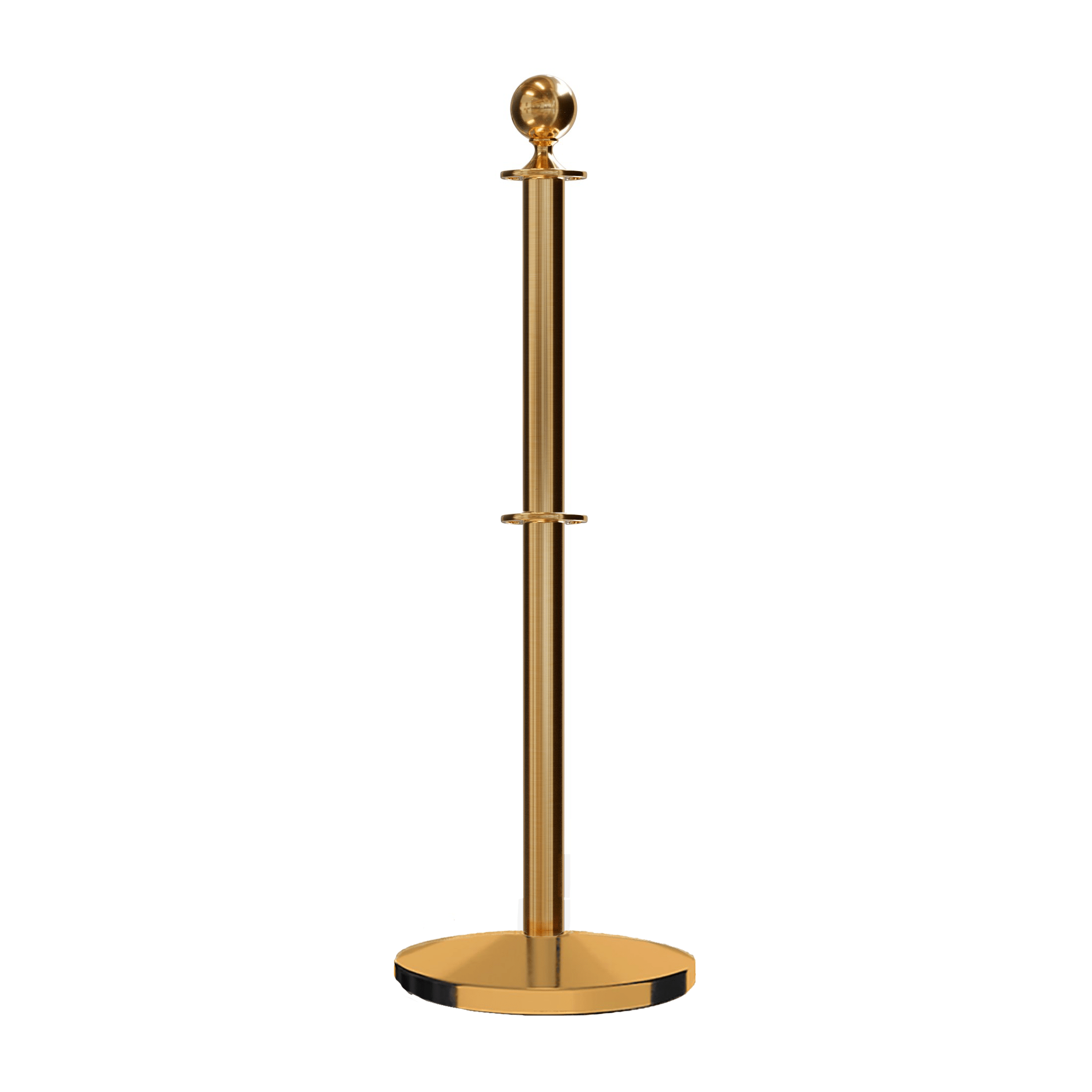 Ball Top Dual Rope Stanchion with Cast Iron Base - Montour Line CILineD - Crowd Control Warehouse