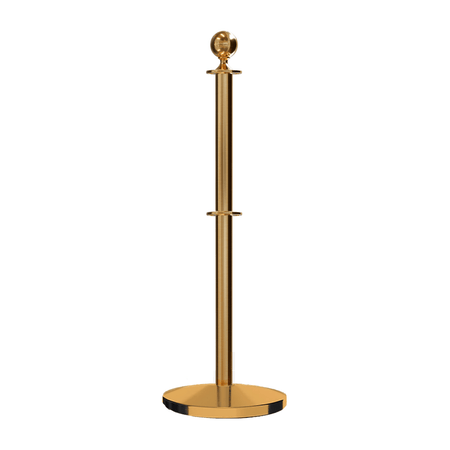 Ball Top Dual Rope Stanchion with Cast Iron Base - Montour Line CILineD - Crowd Control Warehouse