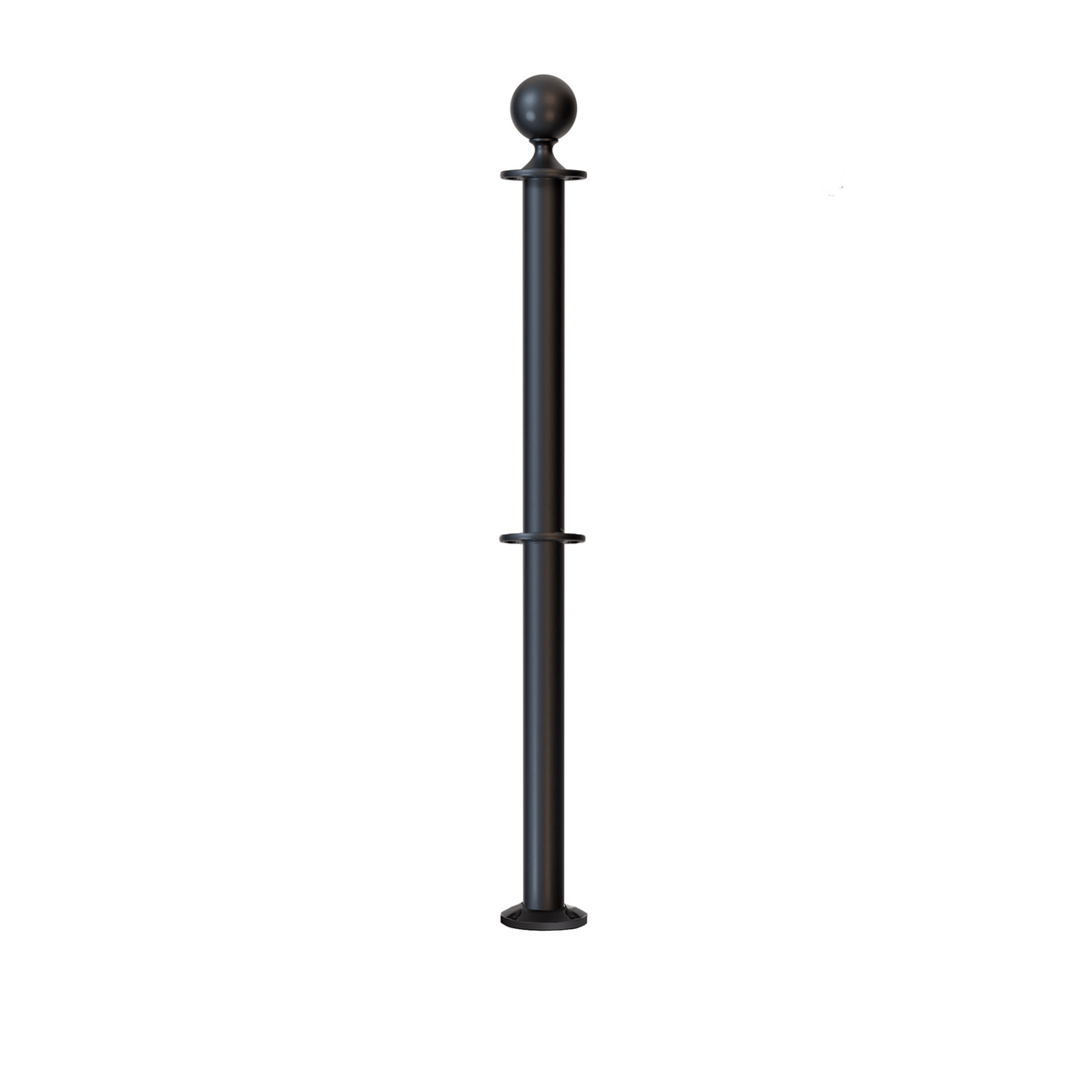 Ball Top Dual Rope Stanchion with Fixed Base - Montour Line CXLineDF - Crowd Control Warehouse