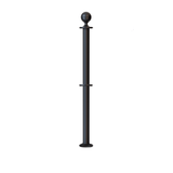 Ball Top Dual Rope Stanchion with Fixed Base - Montour Line CXLineDF - Crowd Control Warehouse