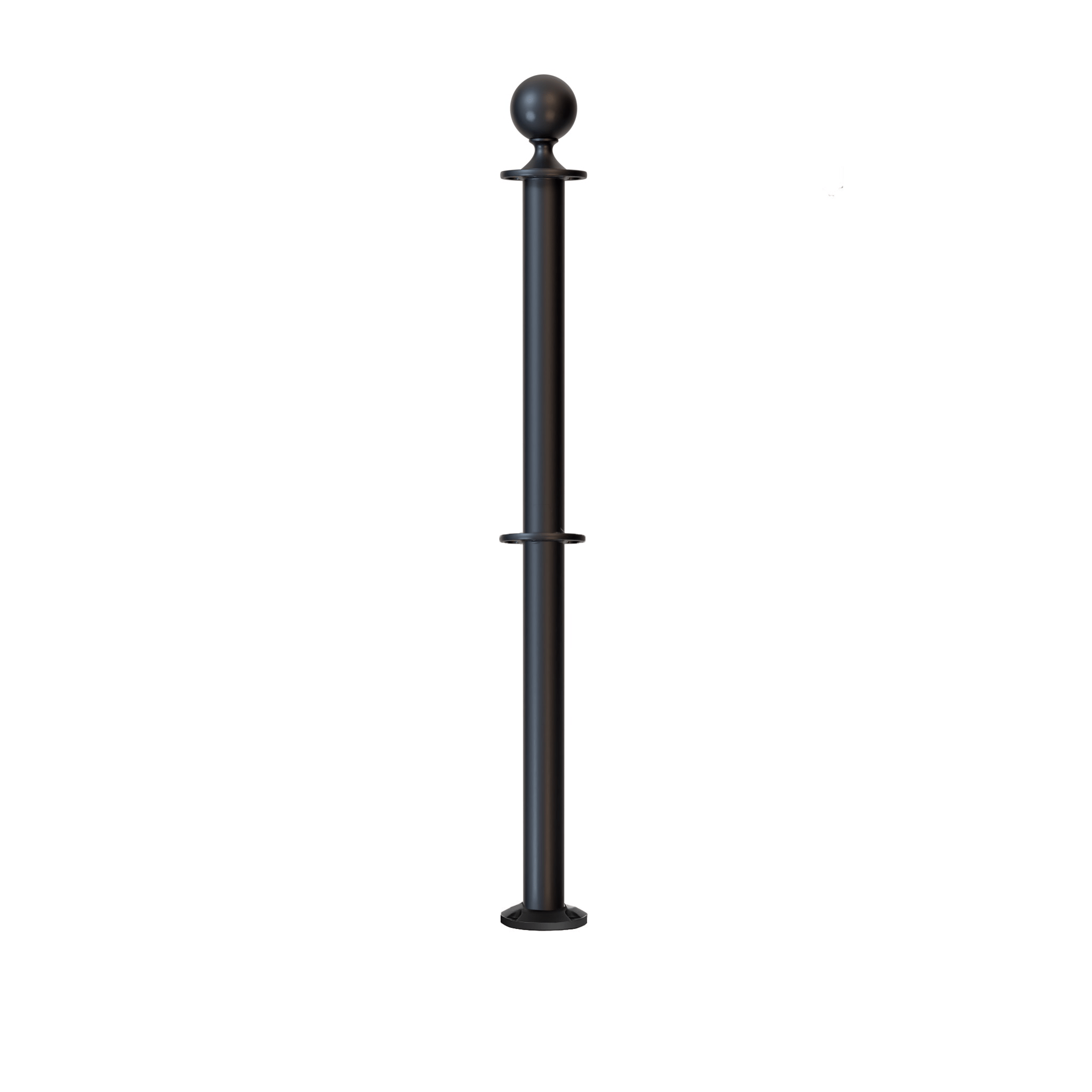 Ball Top Dual Rope Stanchion with Fixed Base - Montour Line CXLineDF - Crowd Control Warehouse