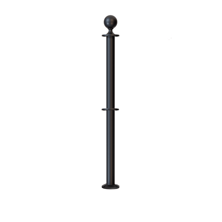 Ball Top Dual Rope Stanchion with Fixed Base - Montour Line CXLineDF - Crowd Control Warehouse