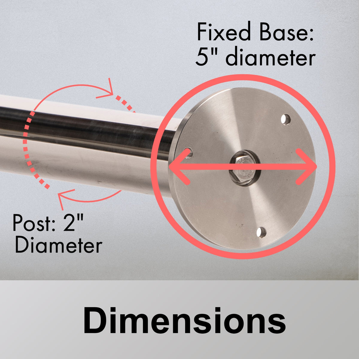 Ball Top Dual Rope Stanchion with Fixed Base - Montour Line CXLineDF - Crowd Control Warehouse