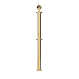 Ball Top Dual Rope Stanchion with Fixed Base - Montour Line CXLineDF - Crowd Control Warehouse