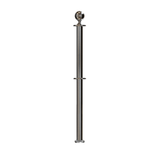 Ball Top Dual Rope Stanchion with Fixed Base - Montour Line CXLineDF - Crowd Control Warehouse