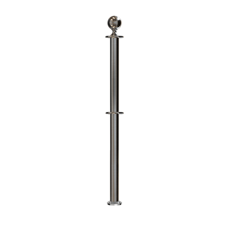 Ball Top Dual Rope Stanchion with Fixed Base - Montour Line CXLineDF - Crowd Control Warehouse