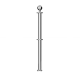Ball Top Dual Rope Stanchion with Fixed Base - Montour Line CXLineDF - Crowd Control Warehouse