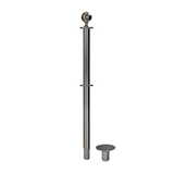 Ball Top Dual Rope Stanchion with Removable Base - Montour Line CXLineDR - Crowd Control Warehouse