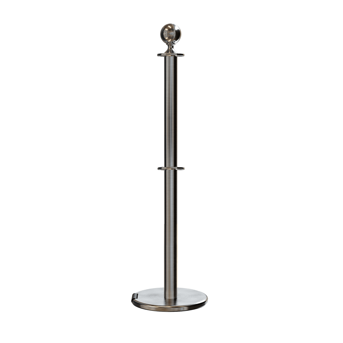 Ball Top Dual Rope Stanchion with Roller Base - Montour Line CELineD - Crowd Control Warehouse
