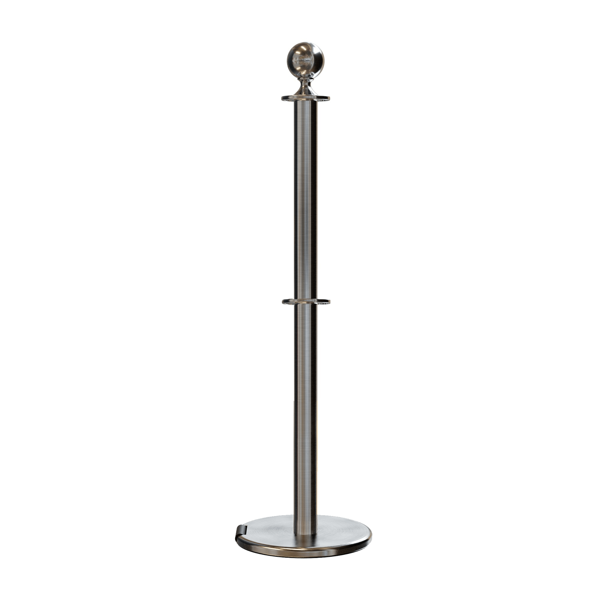 Ball Top Dual Rope Stanchion with Roller Base - Montour Line CELineD - Crowd Control Warehouse