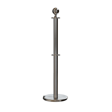 Ball Top Dual Rope Stanchion with Roller Base - Montour Line CELineD - Crowd Control Warehouse
