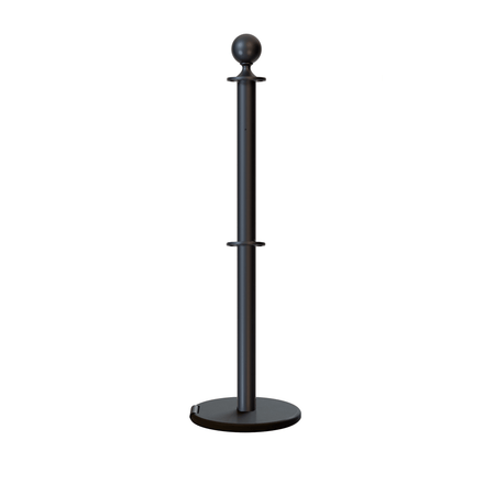 Ball Top Dual Rope Stanchion with Roller Base - Montour Line CELineD - Crowd Control Warehouse