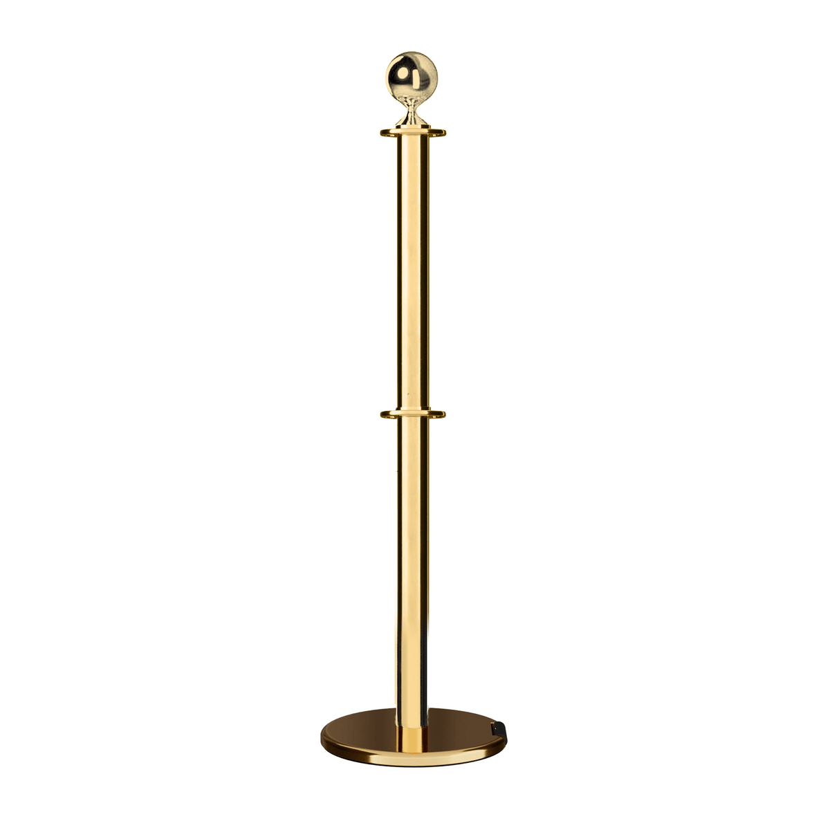 Ball Top Dual Rope Stanchion with Roller Base - Montour Line CELineD - Crowd Control Warehouse