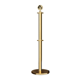 Ball Top Dual Rope Stanchion with Roller Base - Montour Line CELineD - Crowd Control Warehouse