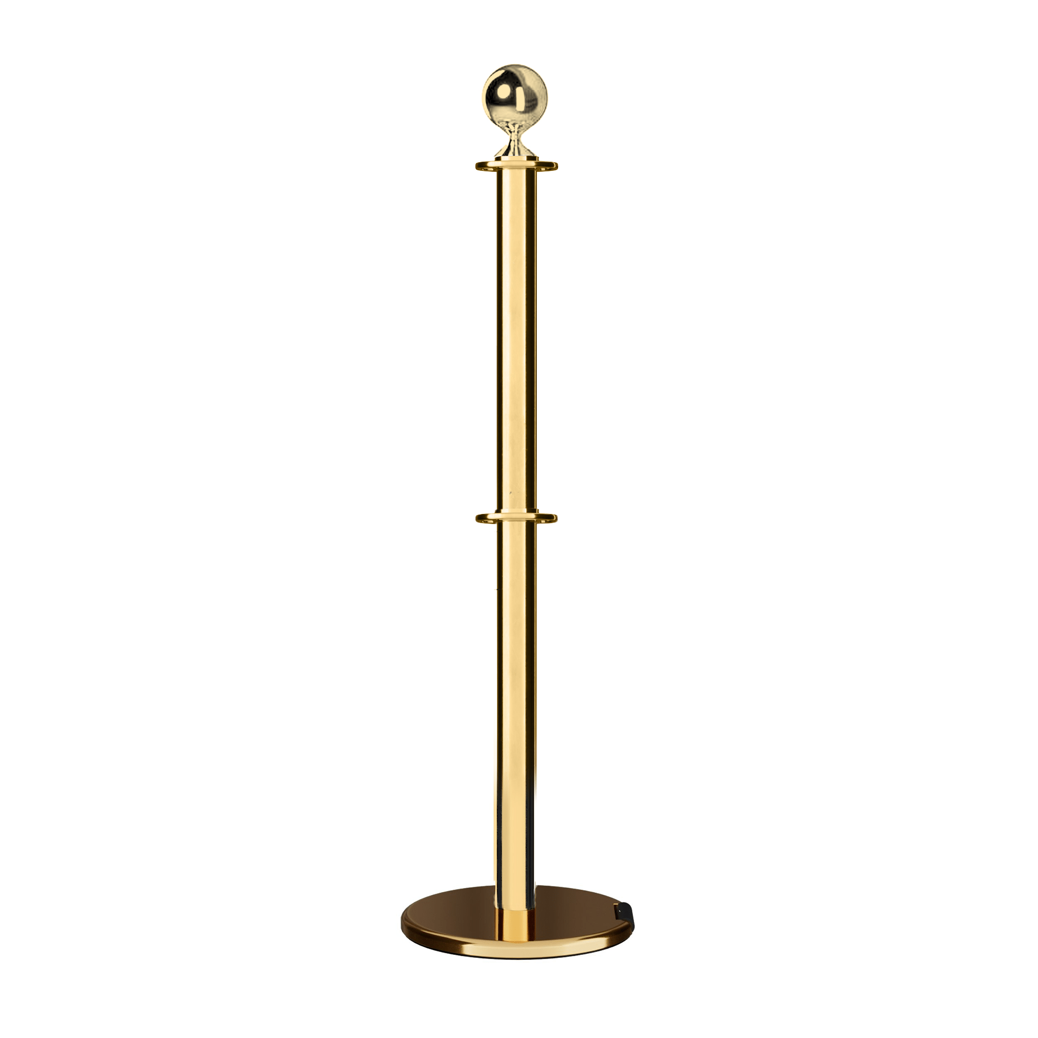 Ball Top Dual Rope Stanchion with Roller Base - Montour Line CELineD - Crowd Control Warehouse
