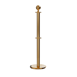 Ball Top Dual Rope Stanchion with Roller Base - Montour Line CELineD - Crowd Control Warehouse
