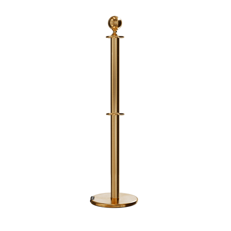 Ball Top Dual Rope Stanchion with Roller Base - Montour Line CELineD - Crowd Control Warehouse