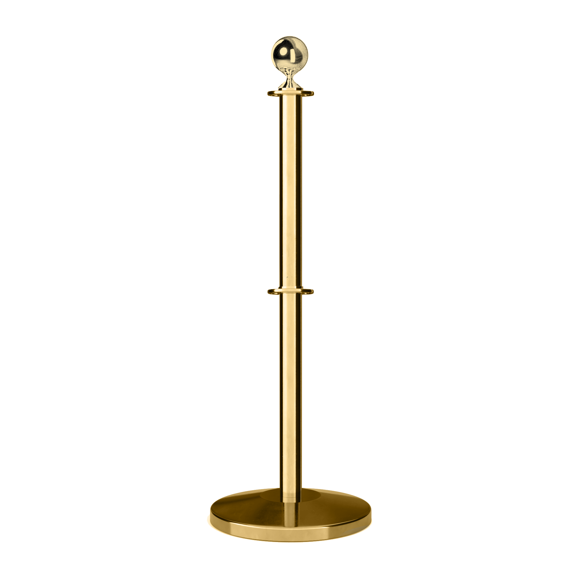 Ball Top Dual Rope Stanchion with Sloped Base - Montour Line CLineD - Crowd Control Warehouse