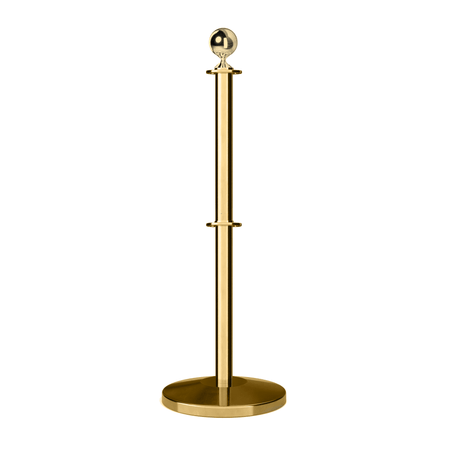 Ball Top Dual Rope Stanchion with Sloped Base - Montour Line CLineD - Crowd Control Warehouse