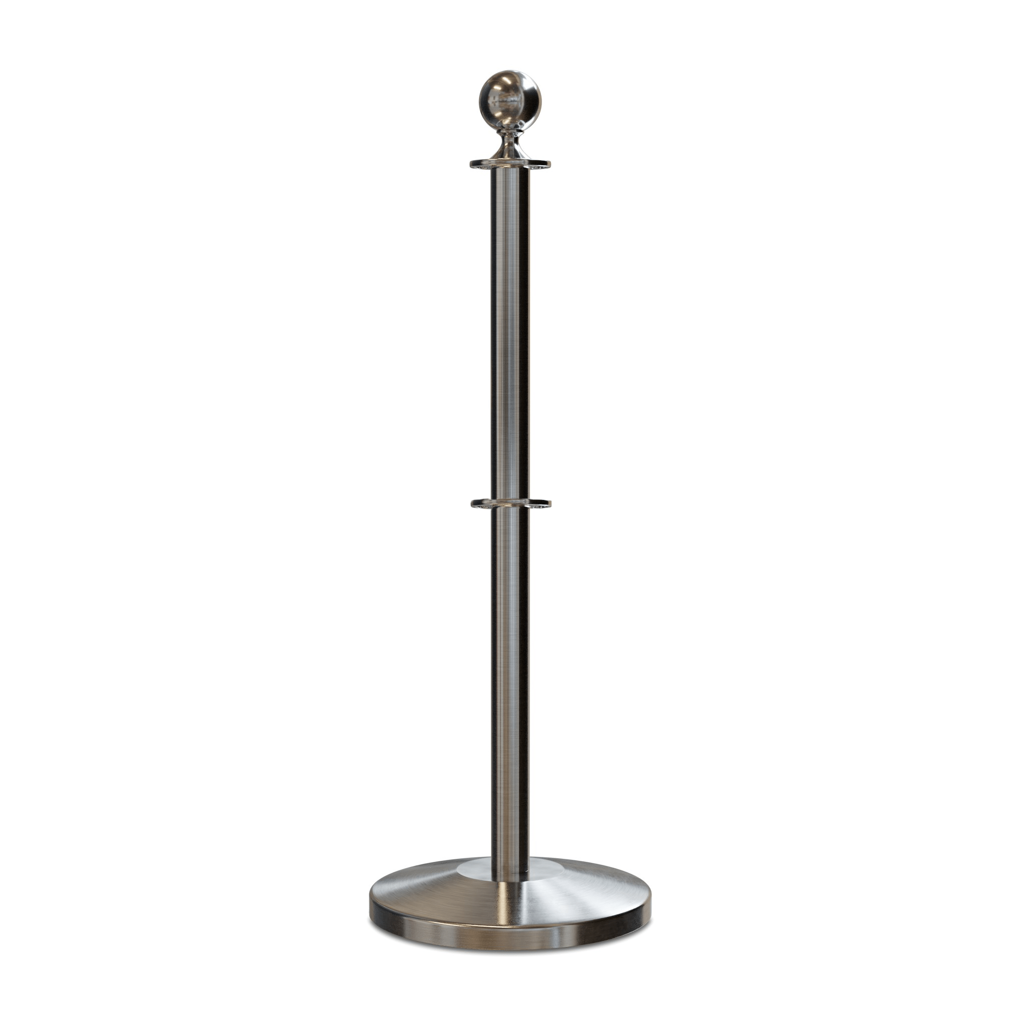 Ball Top Dual Rope Stanchion with Sloped Base - Montour Line CLineD - Crowd Control Warehouse