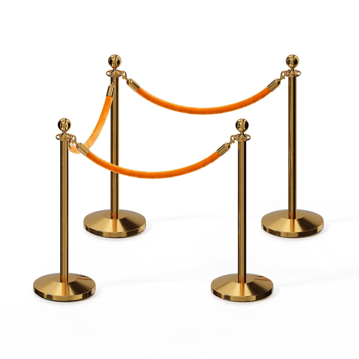 Ball Top Post and Rope Stanchion Kit - Montour Line - Crowd Control Warehouse