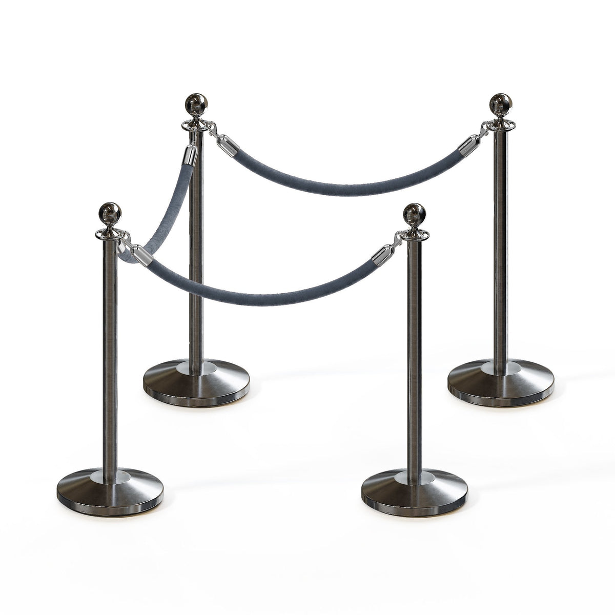 Ball Top Post and Rope Stanchion Kit - Montour Line - Crowd Control Warehouse
