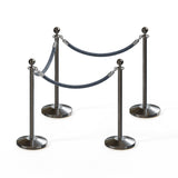 Ball Top Post and Rope Stanchion Kit - Montour Line - Crowd Control Warehouse