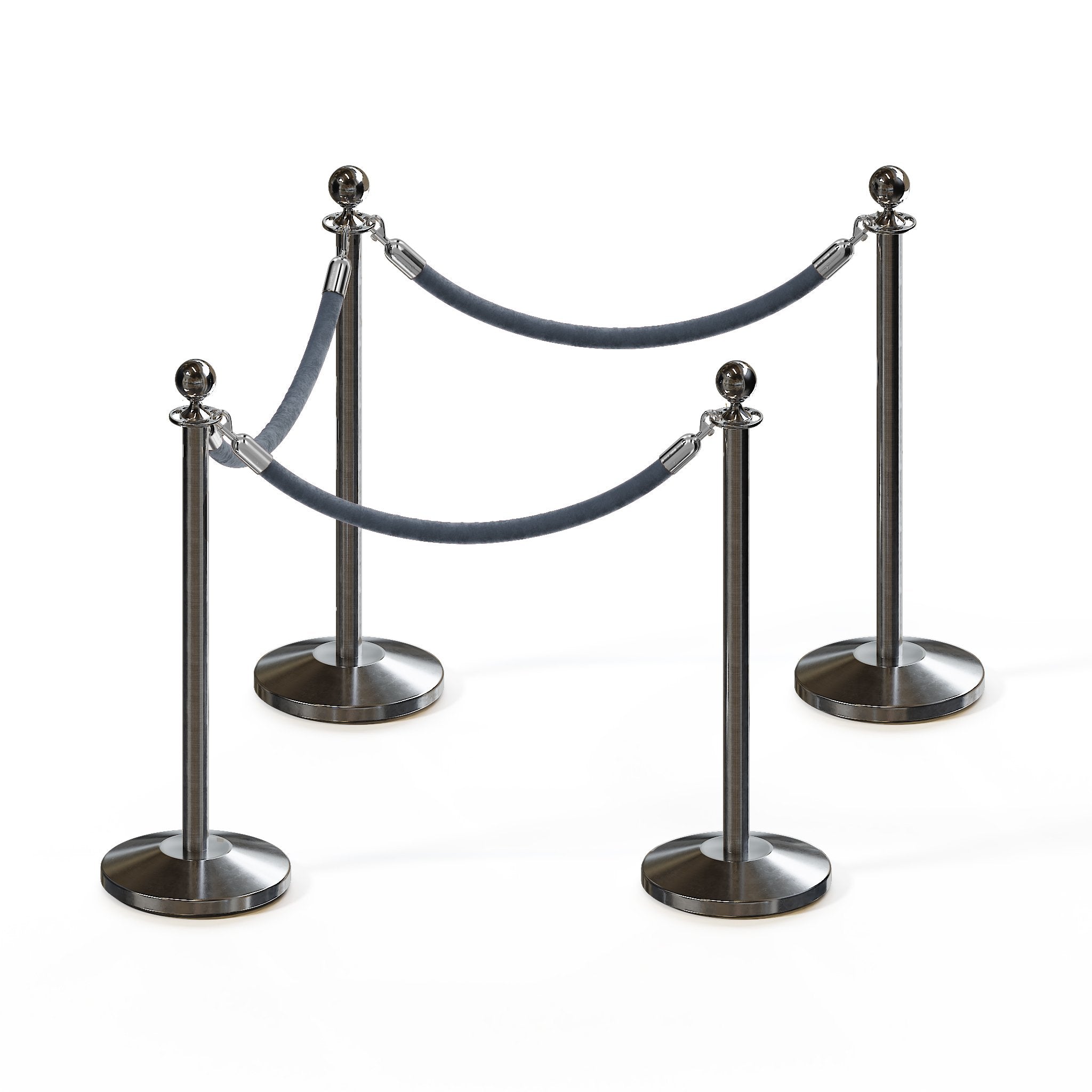 Ball Top Post and Rope Stanchion Kit - Montour Line - Crowd Control Warehouse