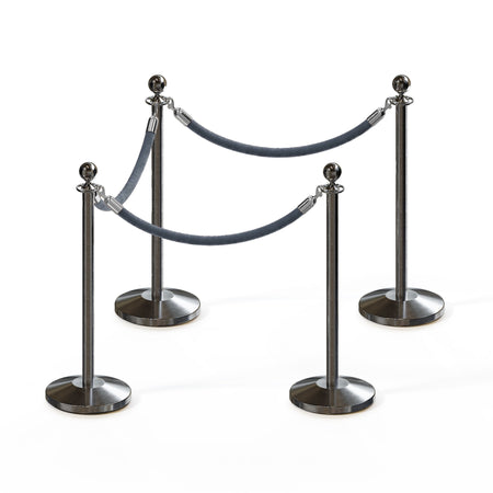 Ball Top Post and Rope Stanchion Kit - Montour Line - Crowd Control Warehouse