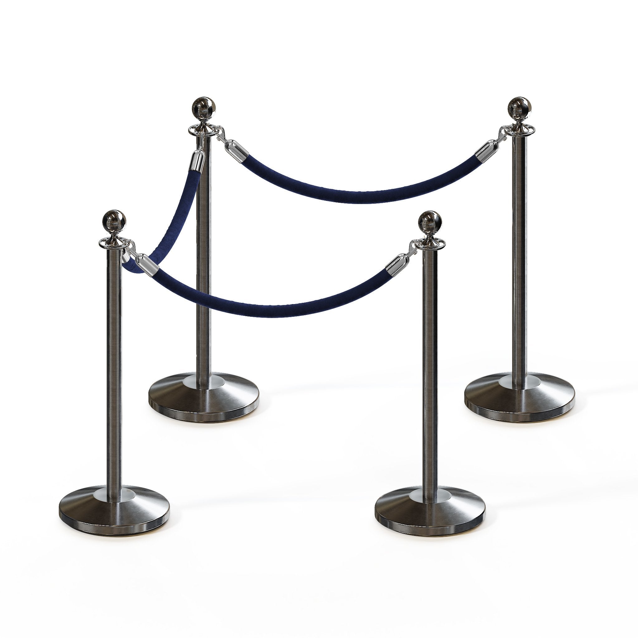 Ball Top Post and Rope Stanchion Kit - Montour Line - Crowd Control Warehouse