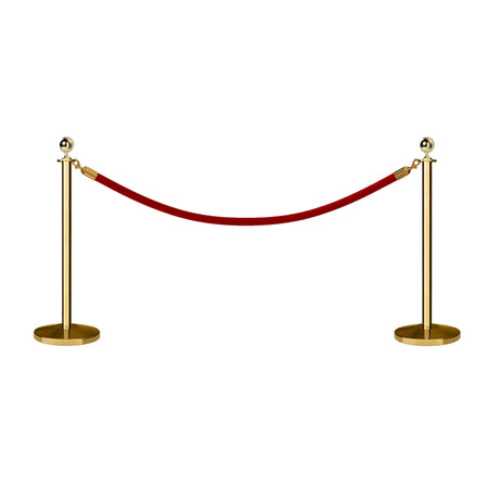 Ball Top Post and Rope Stanchion Kit - Montour Line - Crowd Control Warehouse