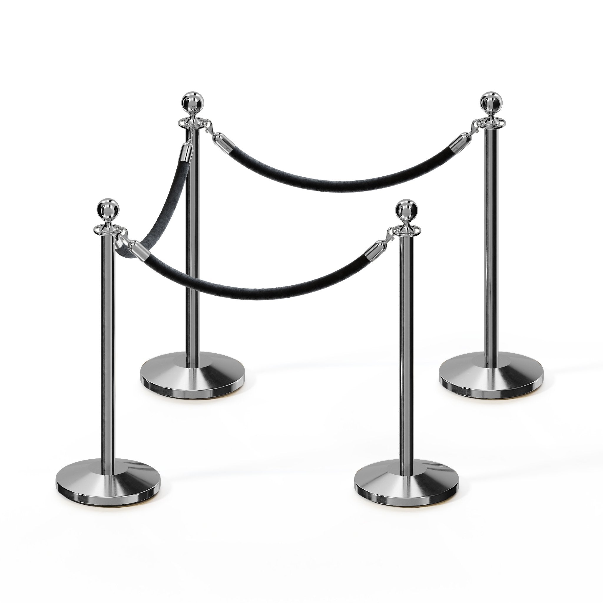 Ball Top Post and Rope Stanchion Kit - Montour Line - Crowd Control Warehouse