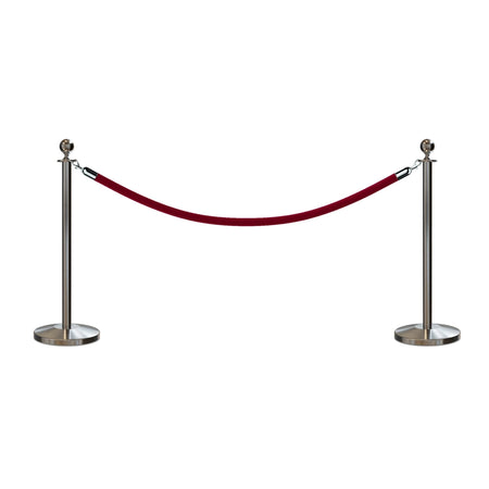 Ball Top Post and Rope Stanchion Kit - Montour Line - Crowd Control Warehouse