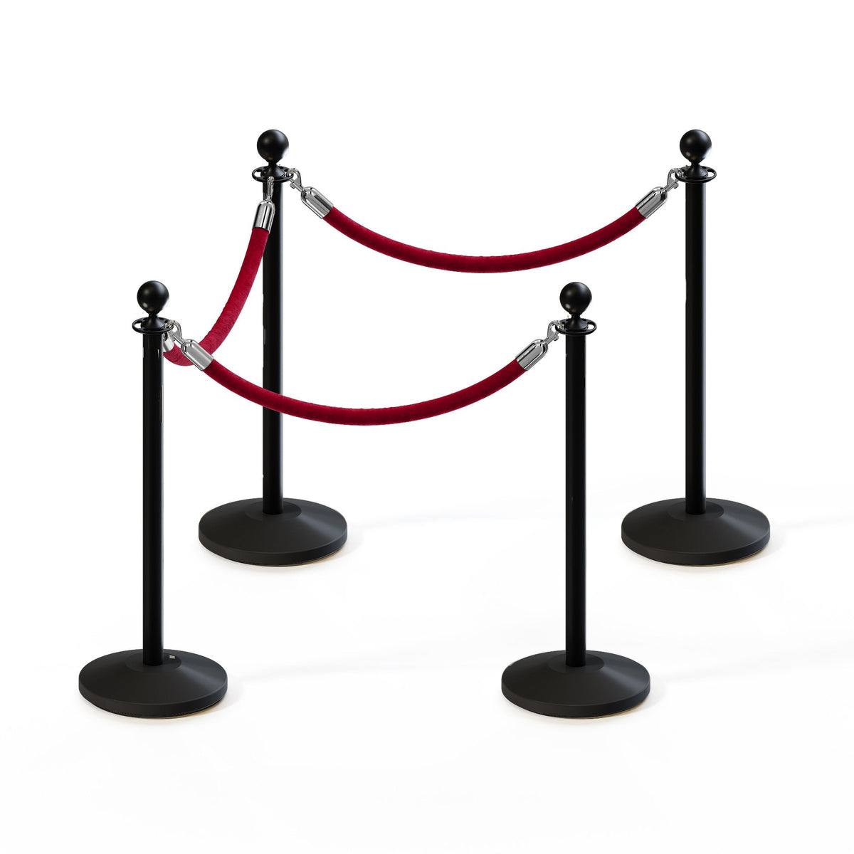 Ball Top Post and Rope Stanchion Kit - Montour Line - Crowd Control Warehouse