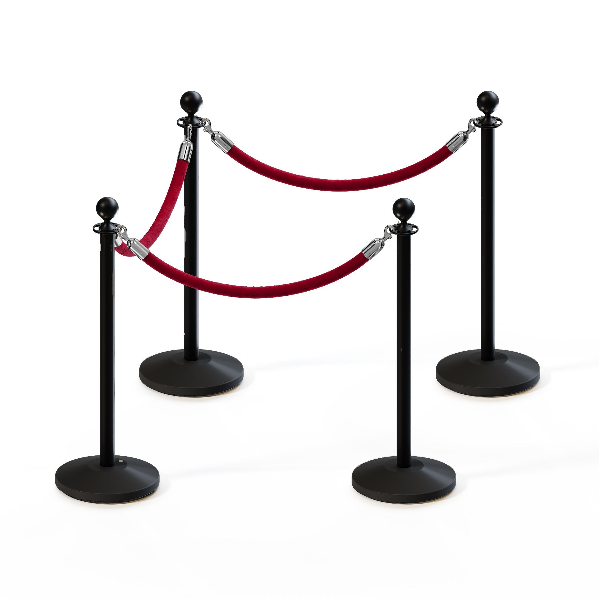 Ball Top Post and Rope Stanchion Kit - Montour Line - Crowd Control Warehouse