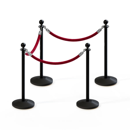 Ball Top Post and Rope Stanchion Kit - Montour Line - Crowd Control Warehouse