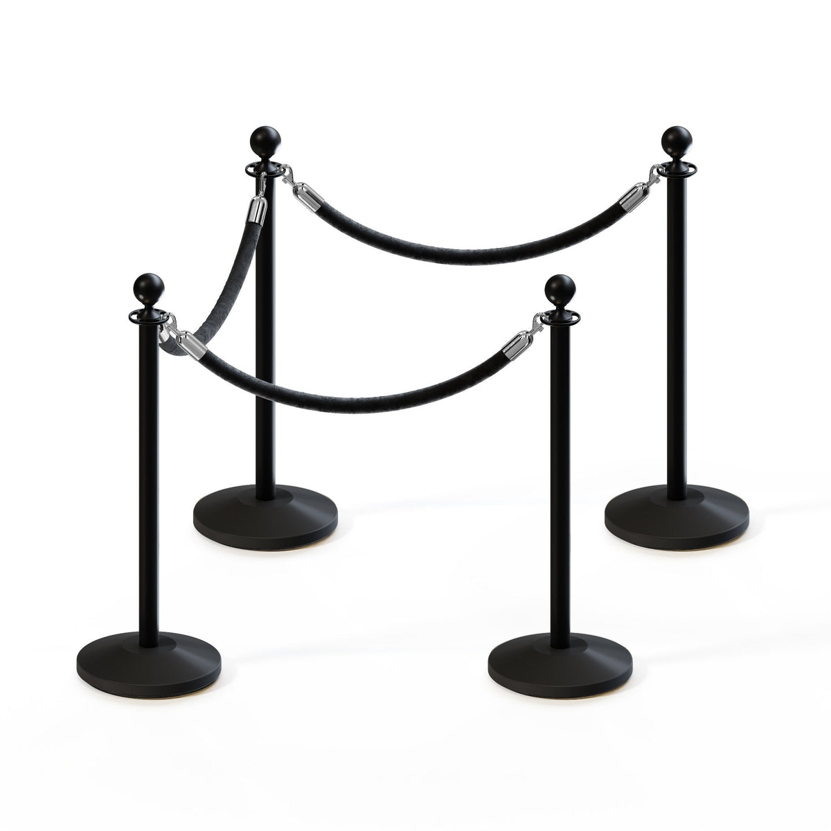 Ball Top Post and Rope Stanchion Kit - Montour Line - Crowd Control Warehouse