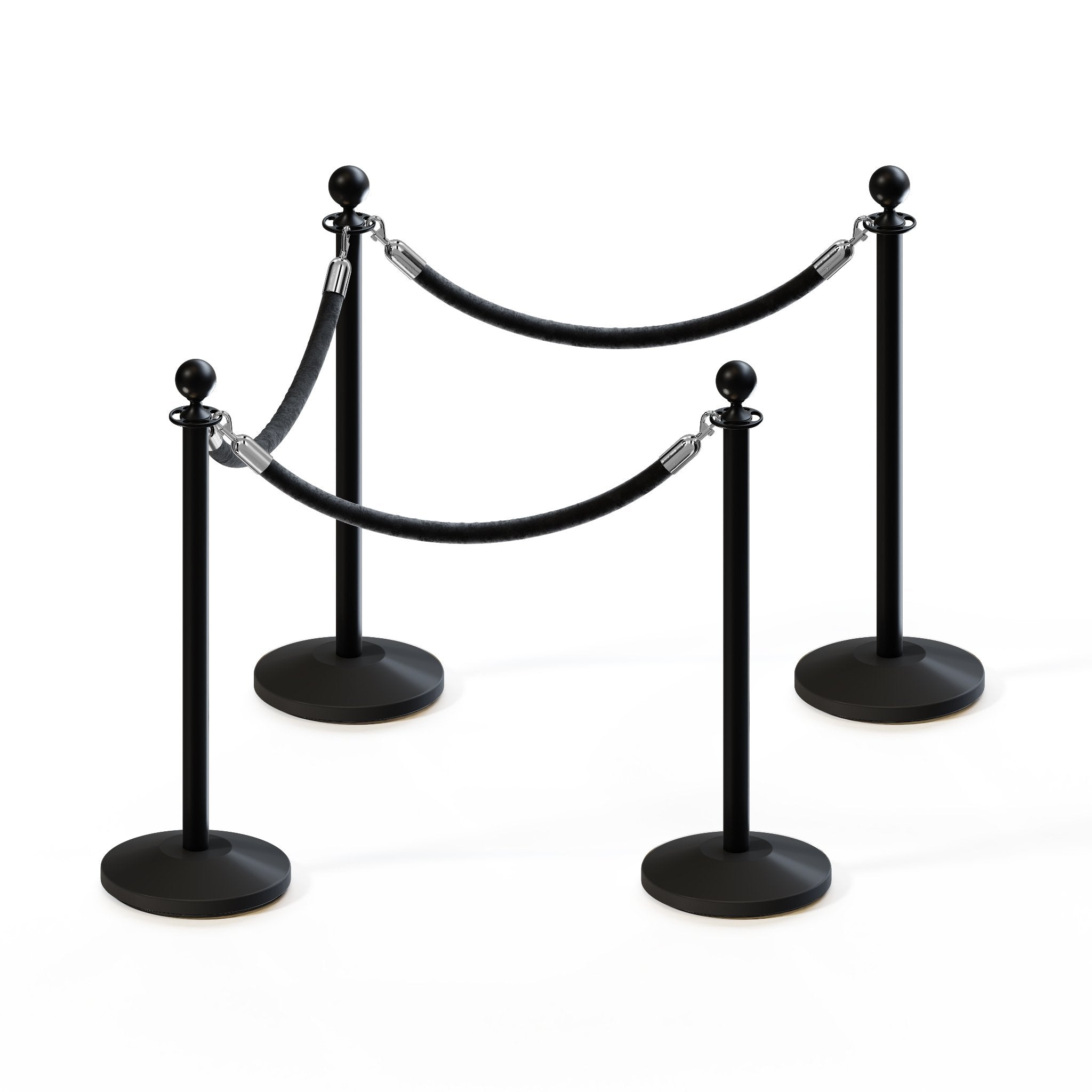Ball Top Post and Rope Stanchion Kit - Montour Line - Crowd Control Warehouse