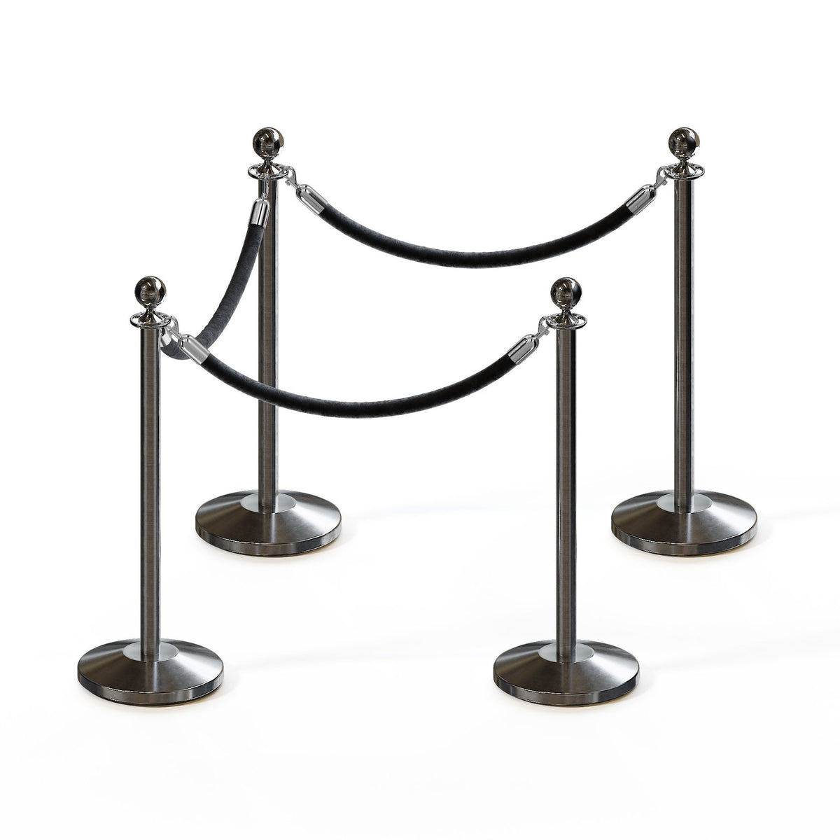 Ball Top Post and Rope Stanchion Kit - Montour Line - Crowd Control Warehouse