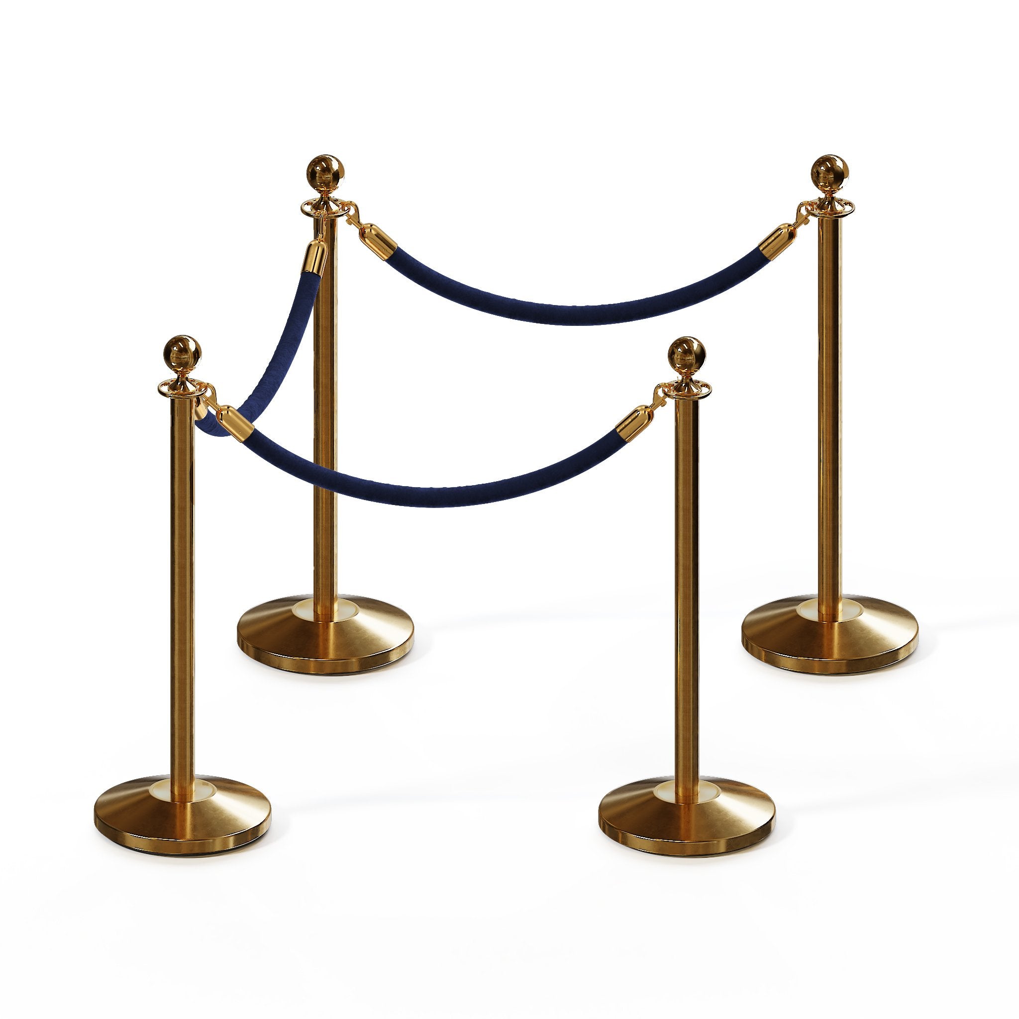Ball Top Post and Rope Stanchion Kit - Montour Line - Crowd Control Warehouse