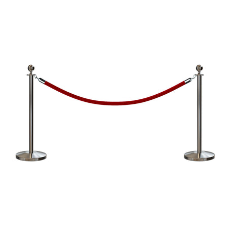 Ball Top Post and Rope Stanchion Kit - Montour Line - Crowd Control Warehouse