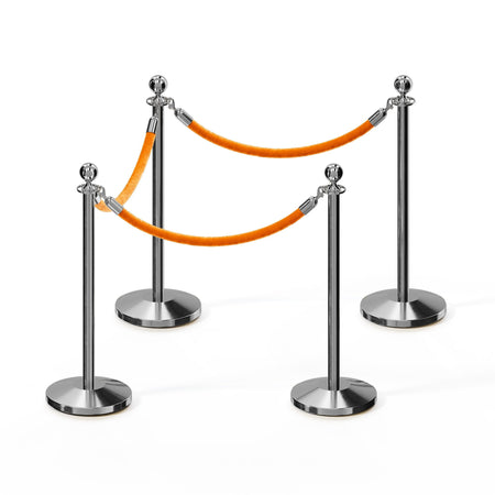 Ball Top Post and Rope Stanchion Kit - Montour Line - Crowd Control Warehouse
