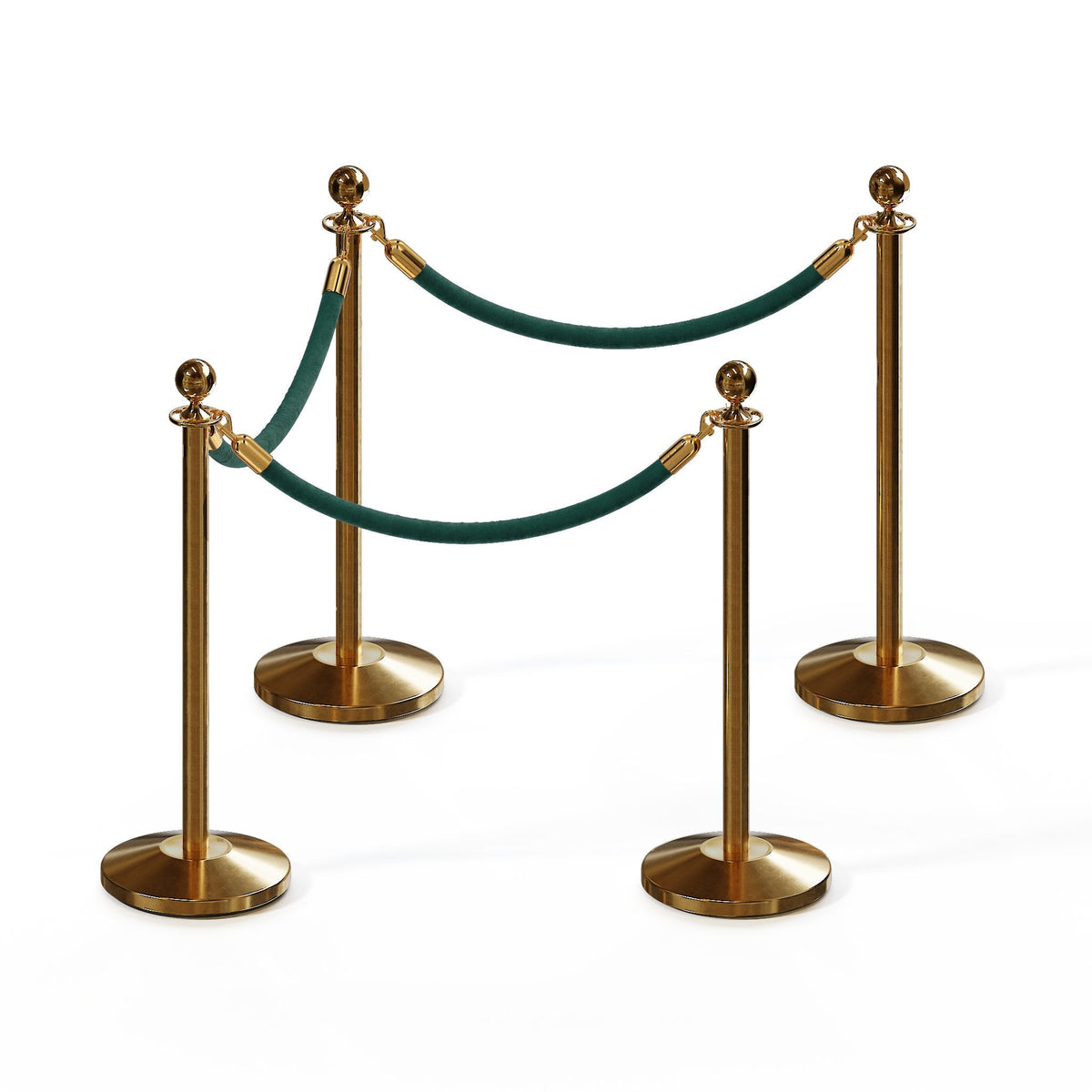 Ball Top Post and Rope Stanchion Kit - Montour Line - Crowd Control Warehouse