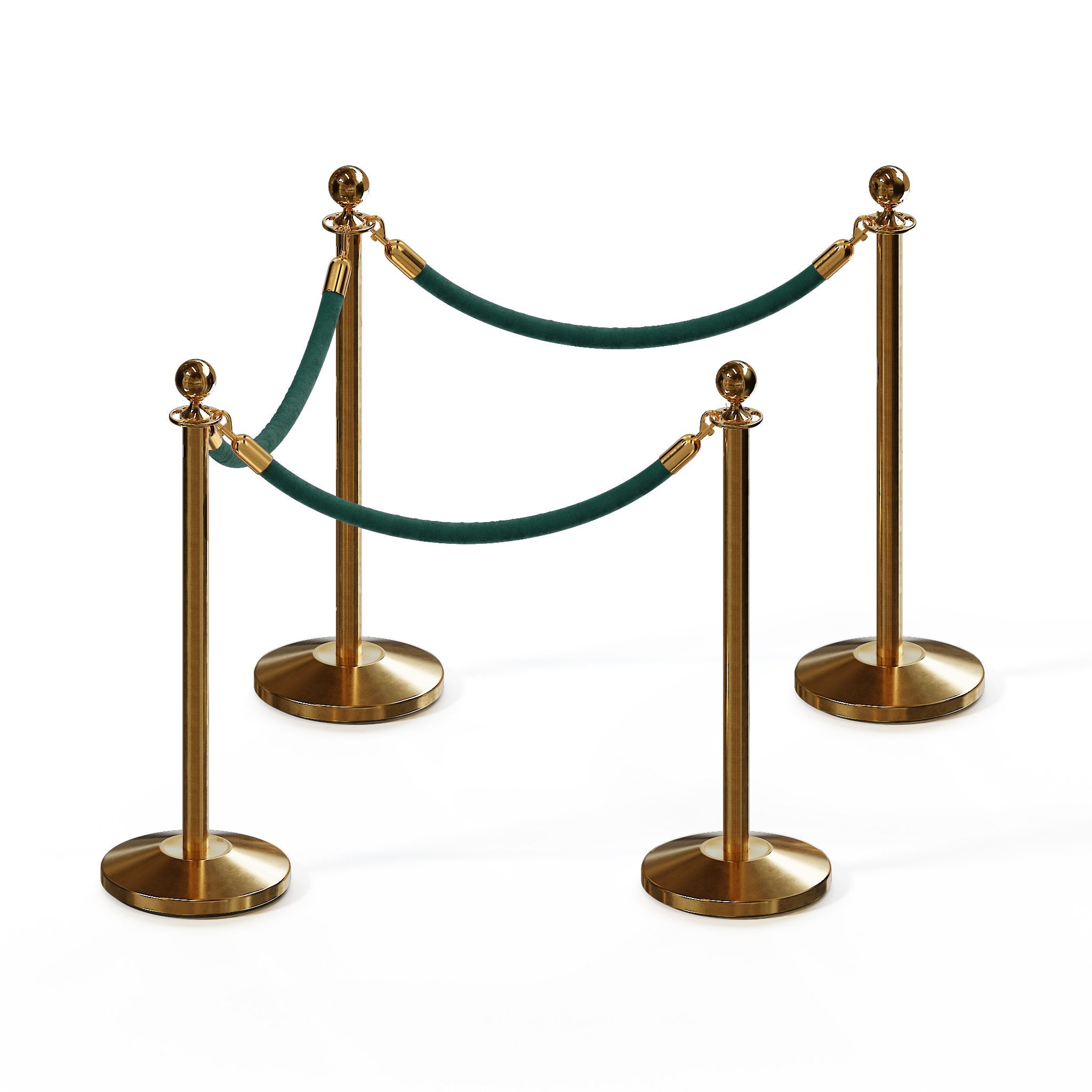 Ball Top Post and Rope Stanchion Kit - Montour Line - Crowd Control Warehouse